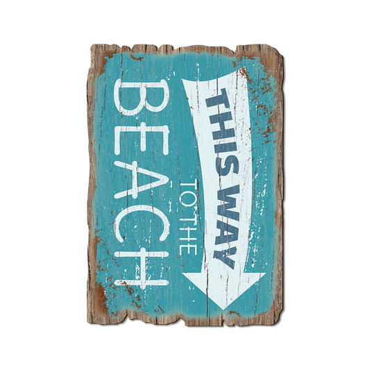 Greeting Card: Weathered Edge - This Way To The Beach (Pack of 5)