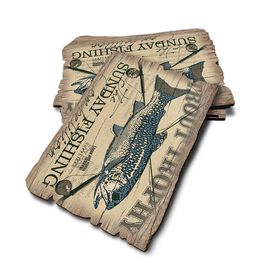 Trout Trophy Sunday - Weathered Edge Rustic Edge Postcard (5pk // $2.80ea)