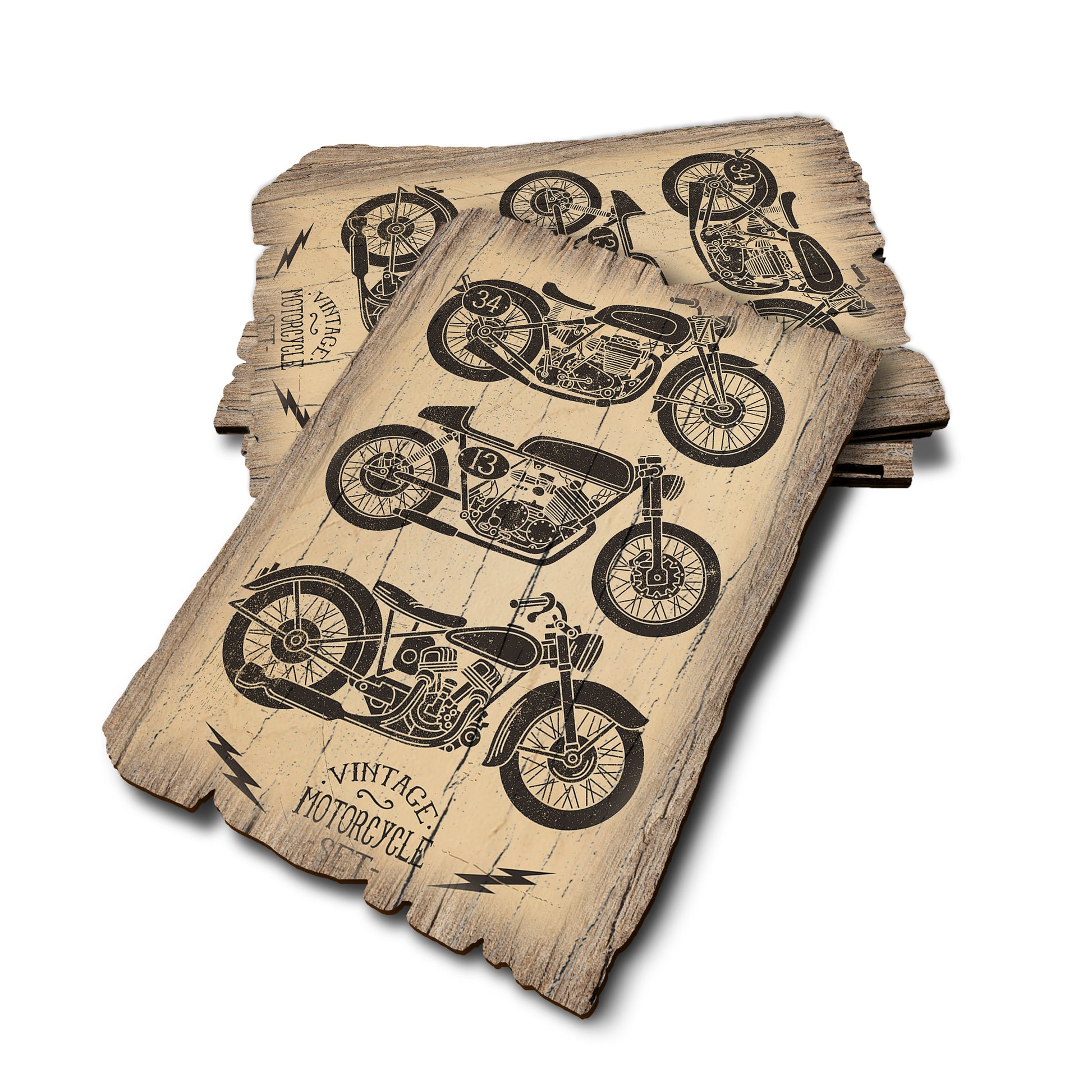 Vintage Motorcycle - Weathered Edge Rustic Edge Postcard (5pk // $2.80ea)