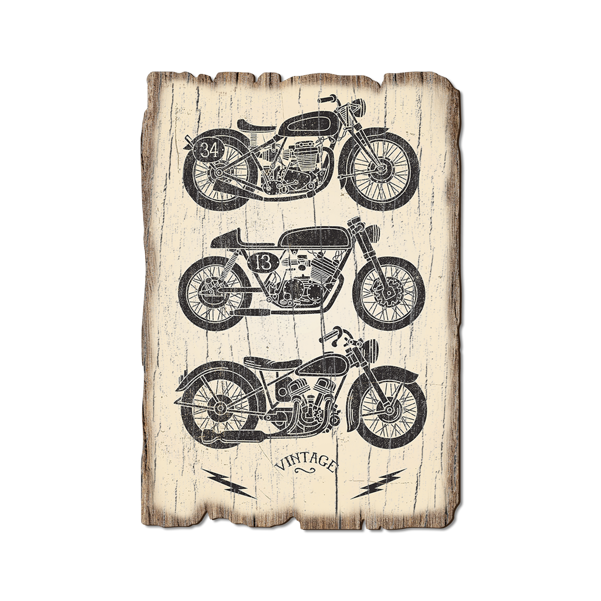 Greeting Card: Weathered Edge - Vintage Motorcycle