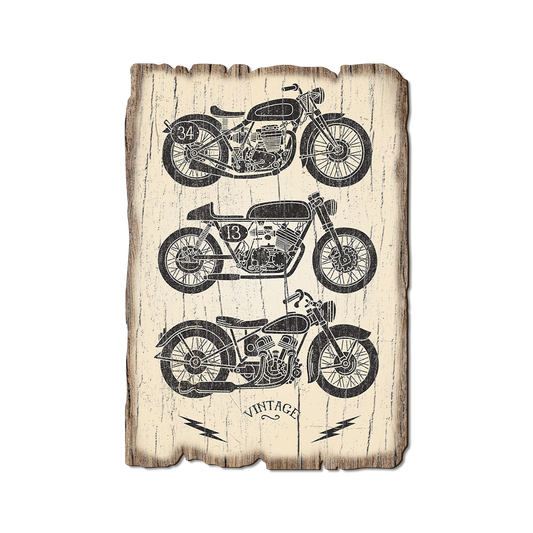 Greeting Card: Weathered Edge - Vintage Motorcycle