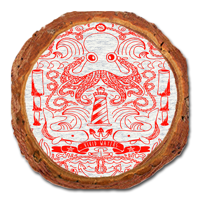 Coaster: Live Edge - Vivid Waters Red