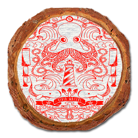 Coaster: Live Edge - Vivid Waters Red
