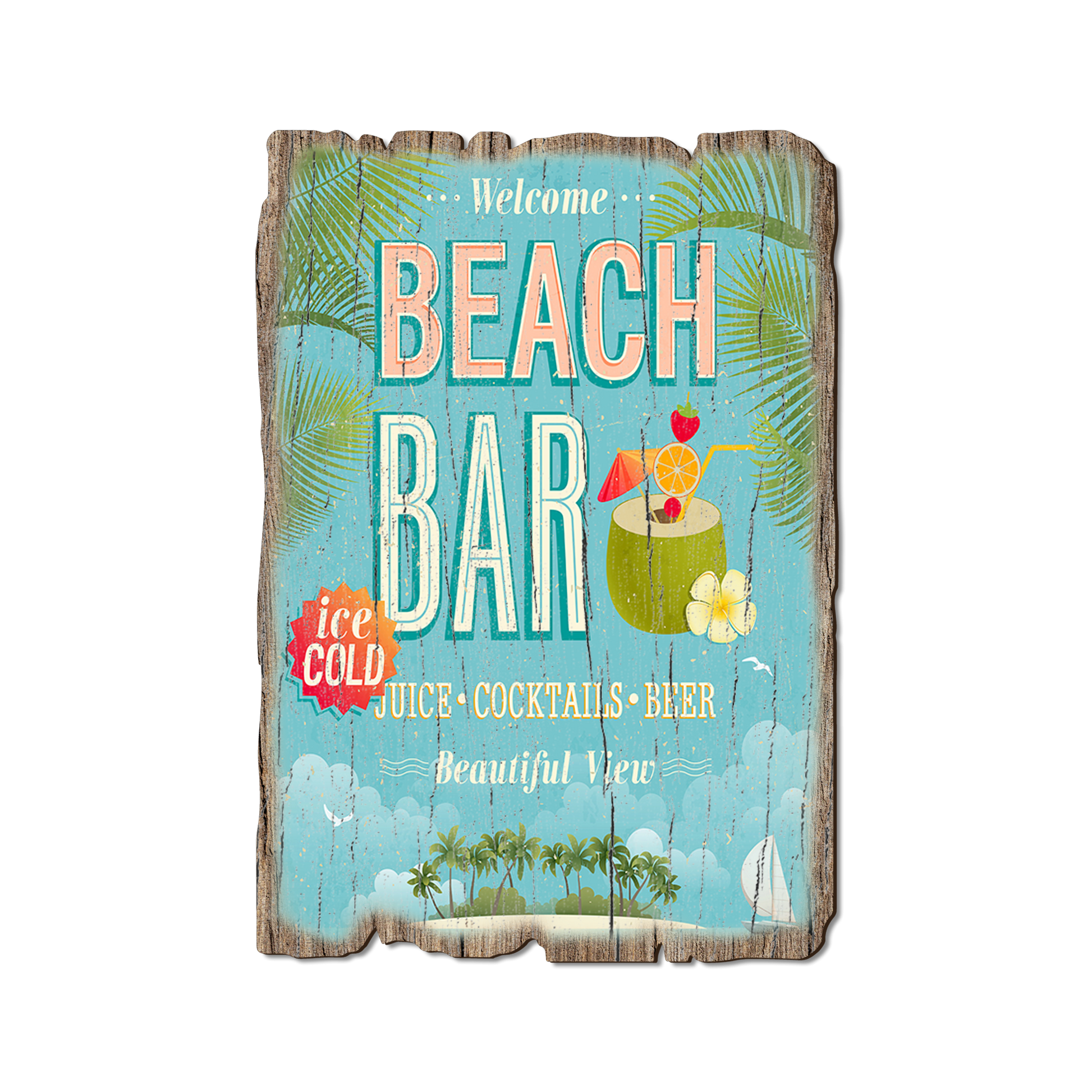 Greeting Card: Weathered Edge - Beach Bar (Pack of 5)
