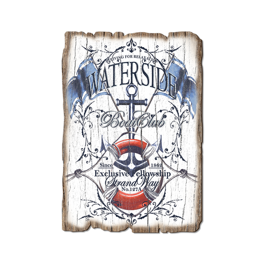 Greeting Card: Weathered Edge - Waterside Boat Club