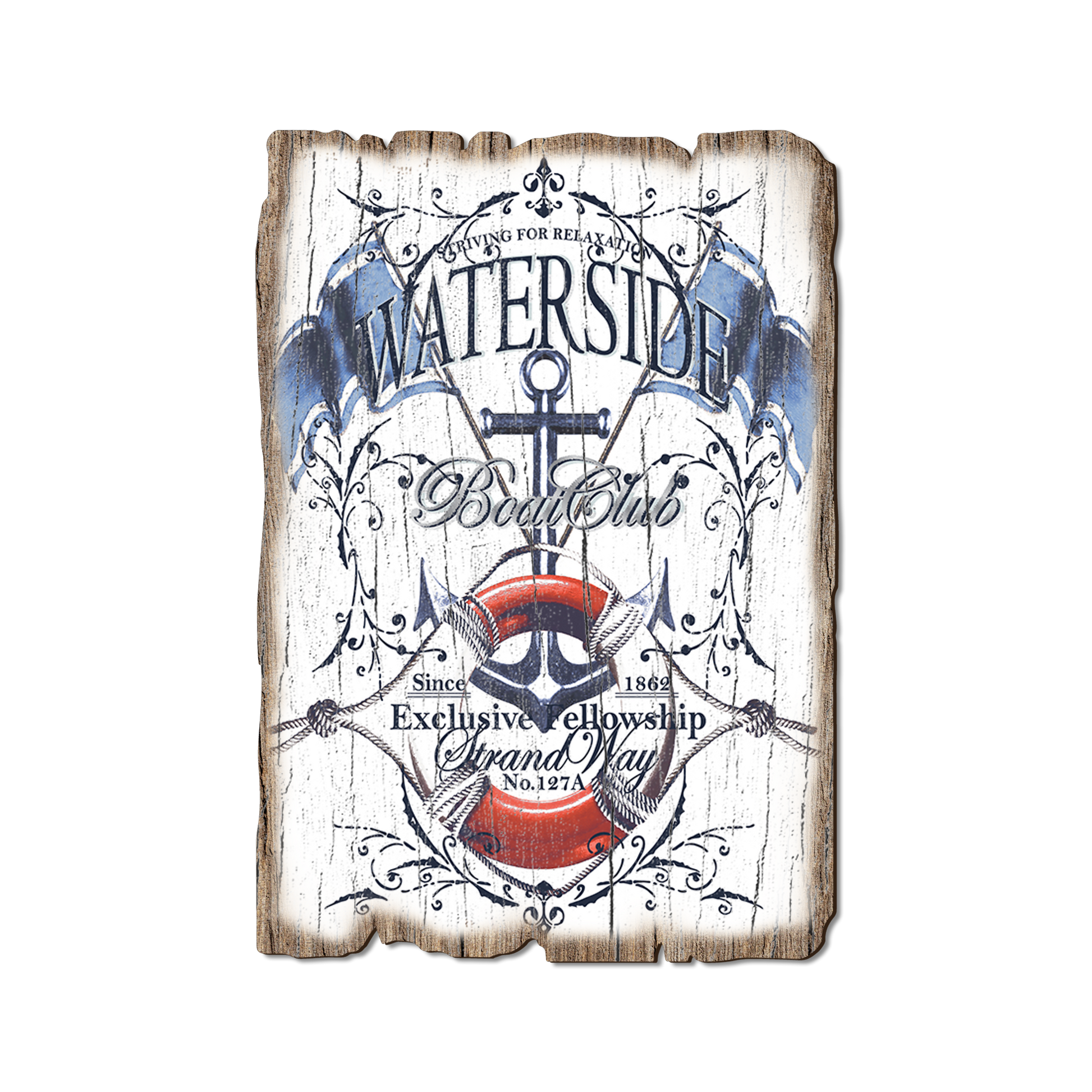 Ornament: Weathered Edge - Waterside Boat Club