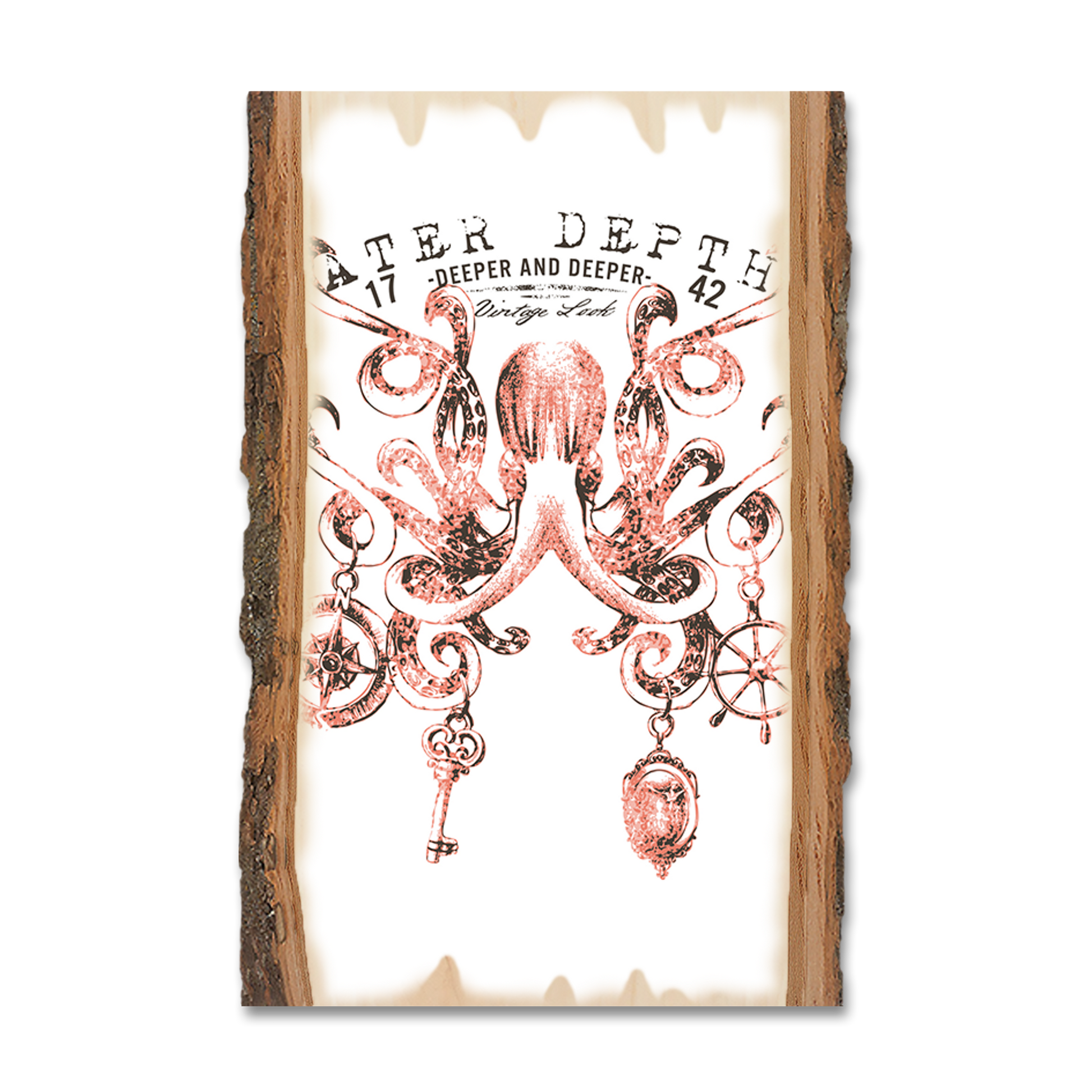 Ornament: Live Edge - Water Depth Octopus