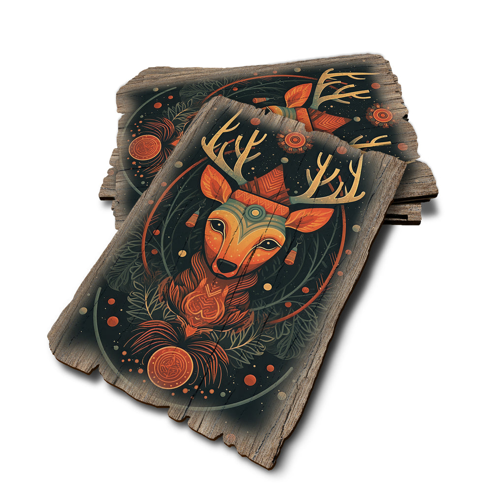 Zen Reindeer - Weathered Edge Rustic Edge Postcard (5pk // $2.80ea)