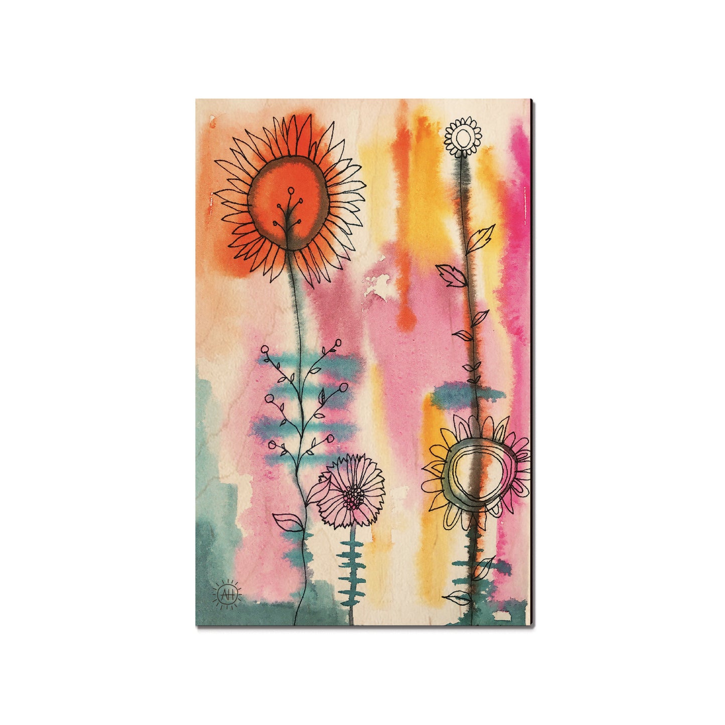 Henning's Pink Orange Flowers - Classic Edge