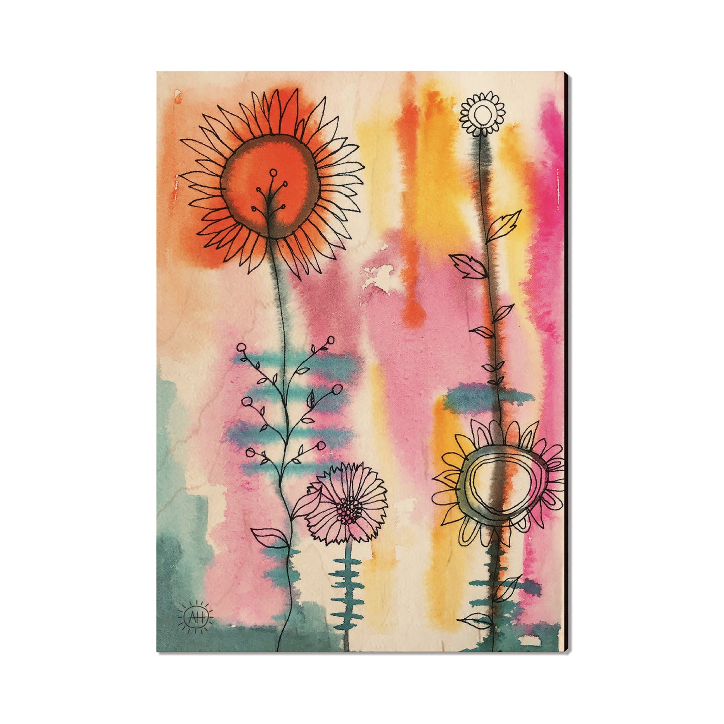 Henning's Pink Orange Flowers - Classic Edge