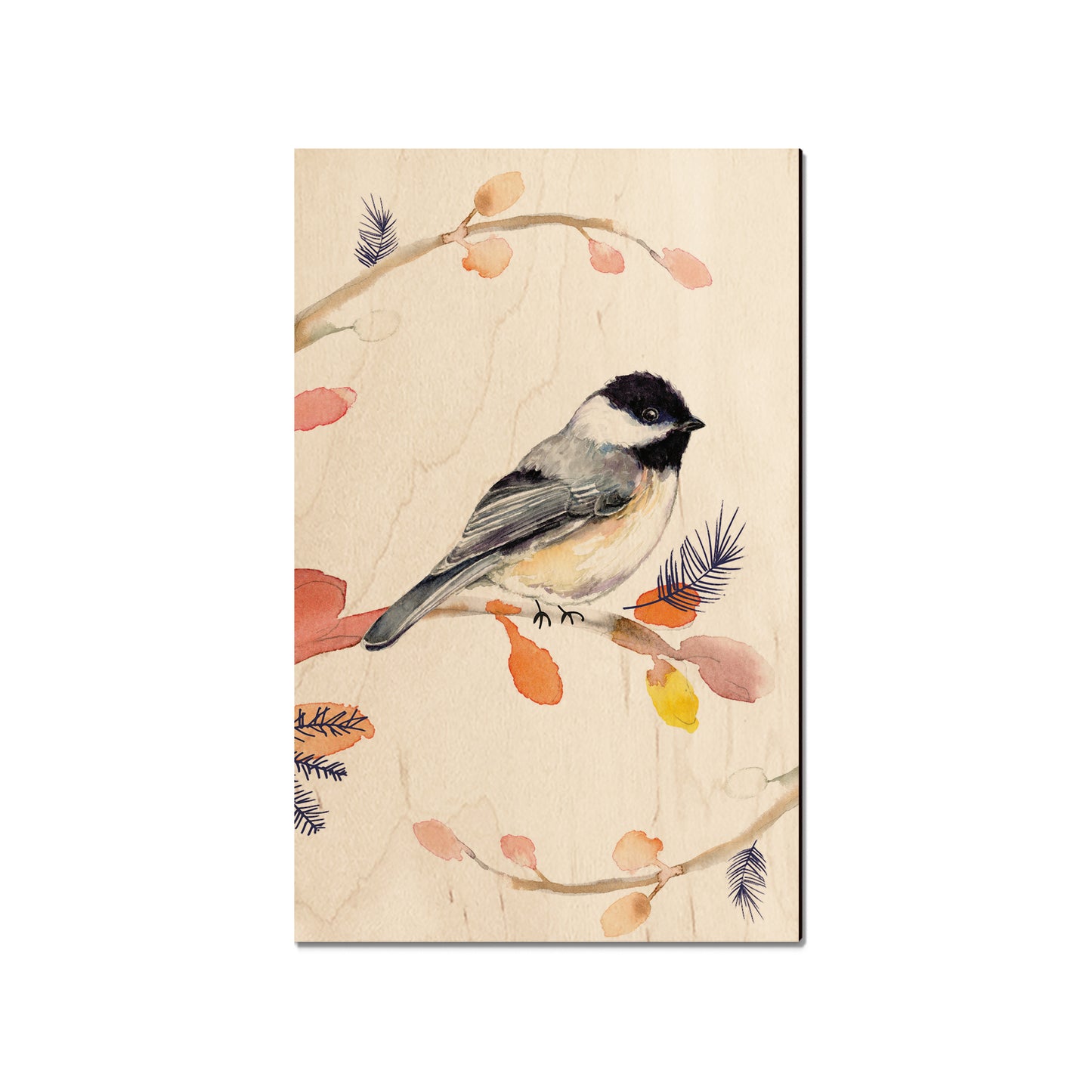 Henning's Three Branch Chickadee - Small Art & Gift Magnet (5pk // $2.40ea)