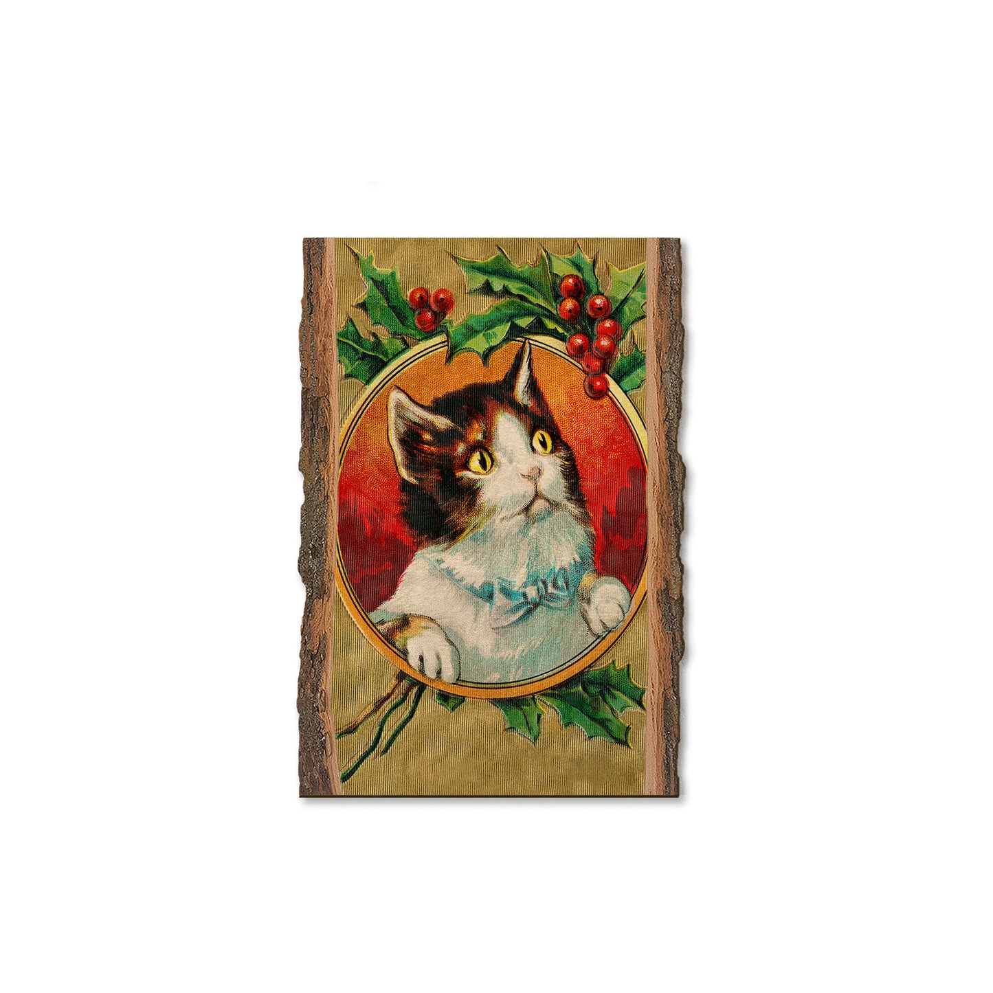 Circle Christmas Cat - Holiday - Live Edge