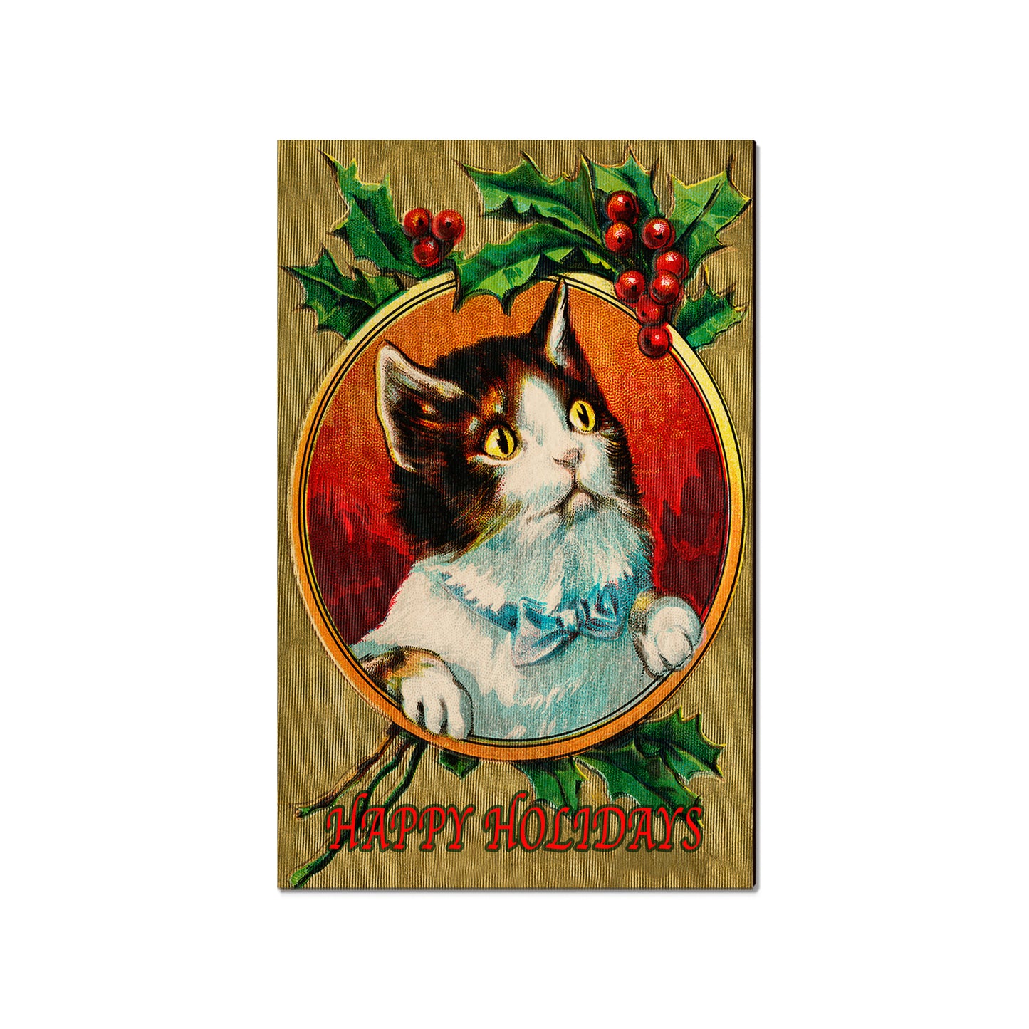 Circle Christmas Cat - Holiday - Classic Edge