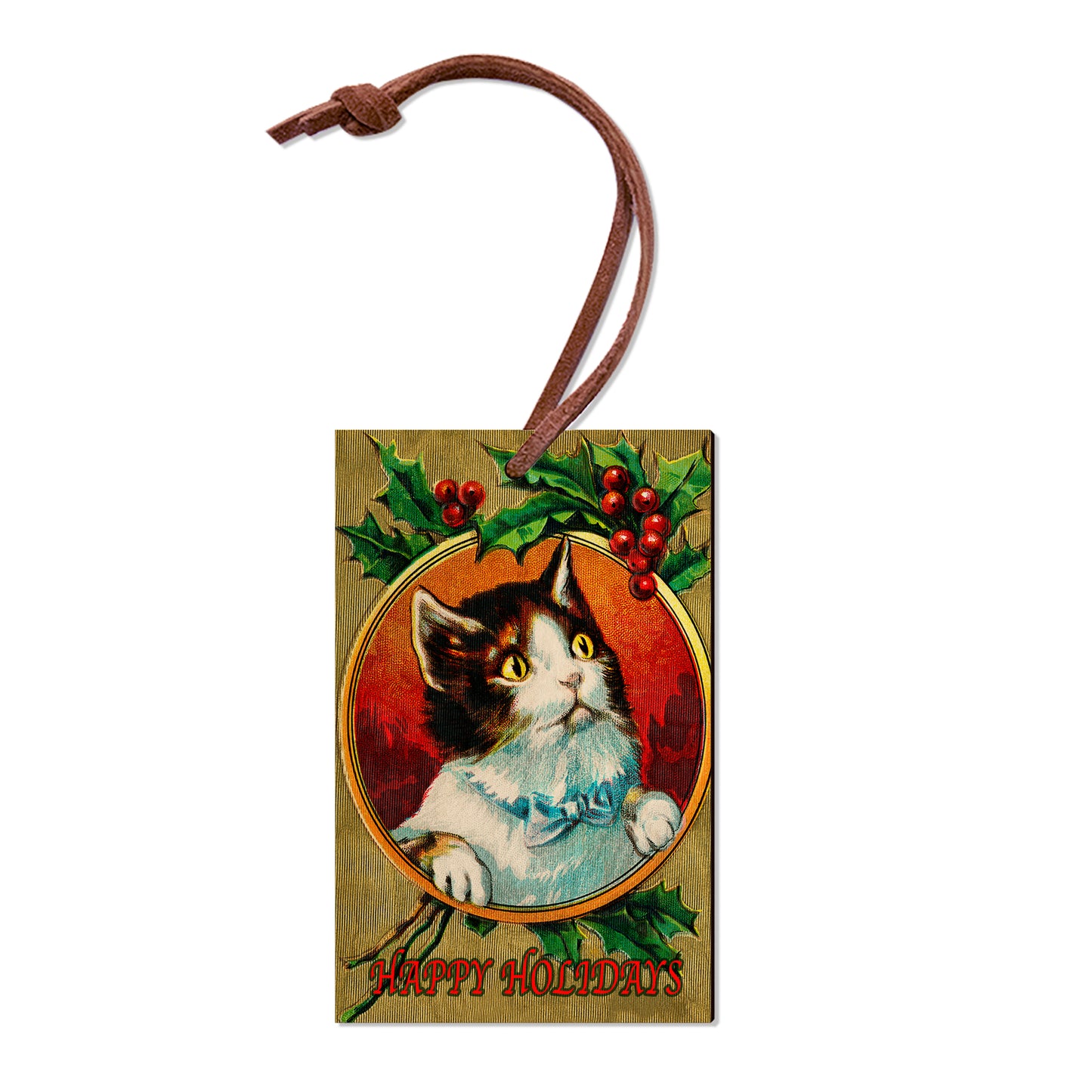 Circle Christmas Cat - Holiday - Classic Edge