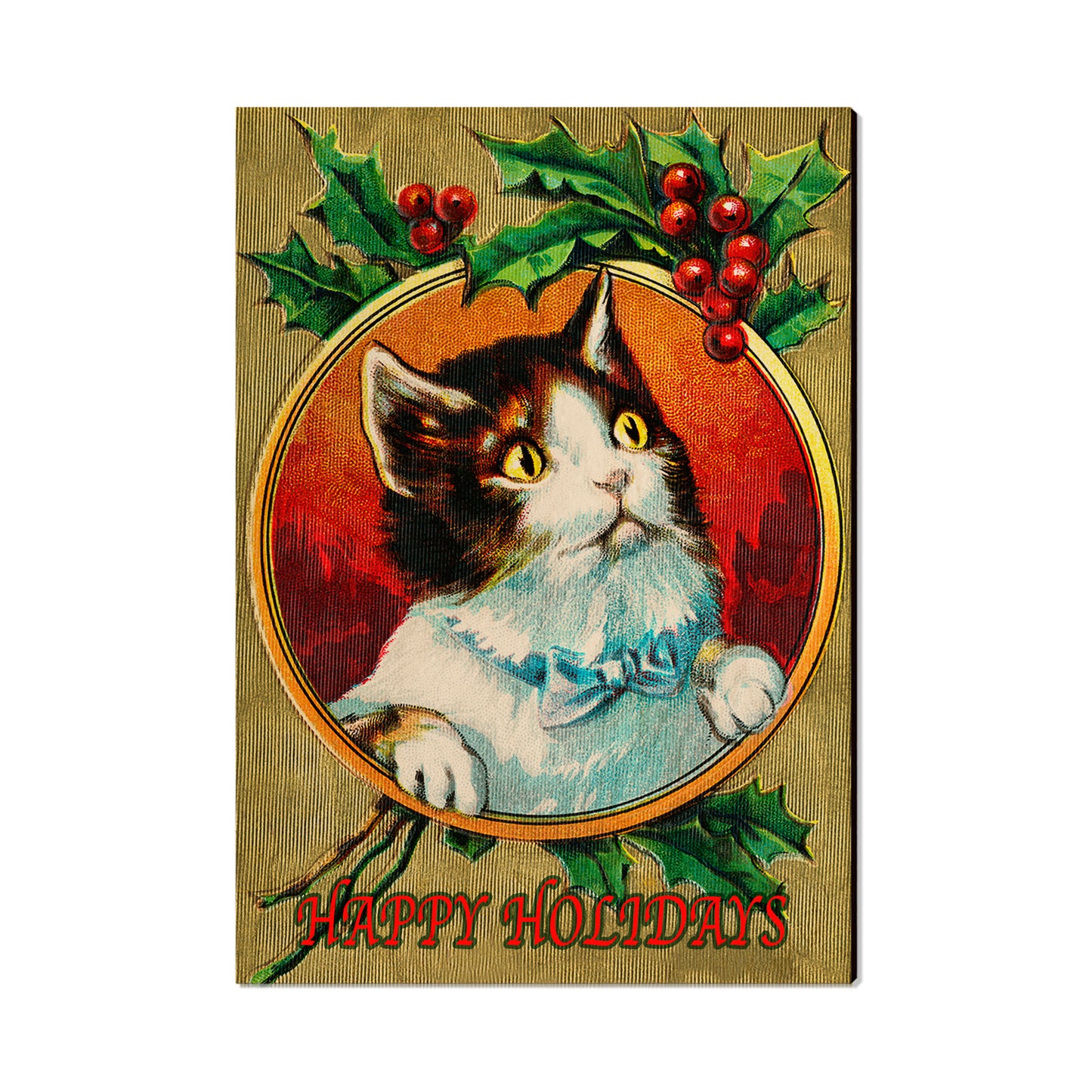 Circle Christmas Cat - Holiday - Classic Edge