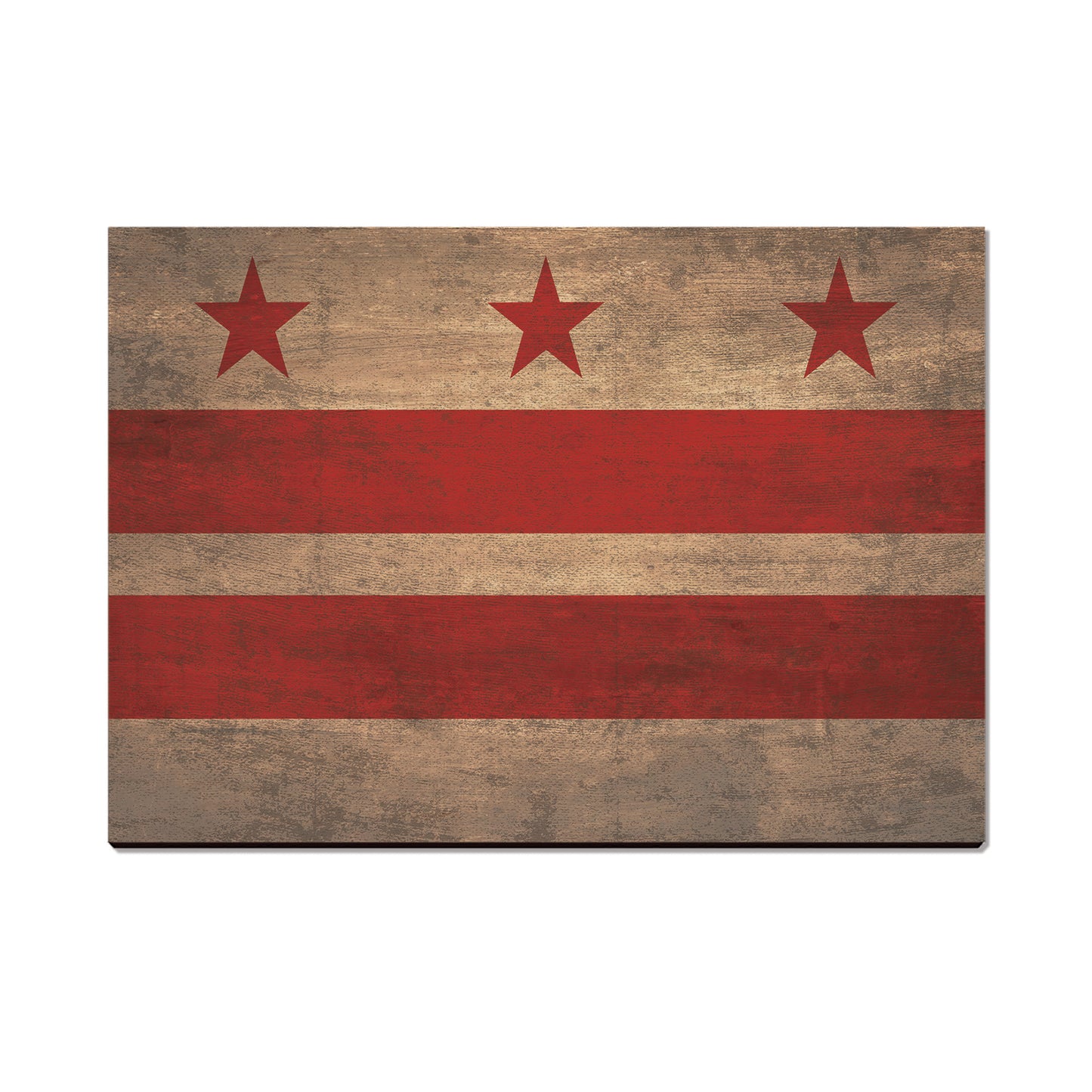 District of Columbia Wood State Flag - Classic Edge
