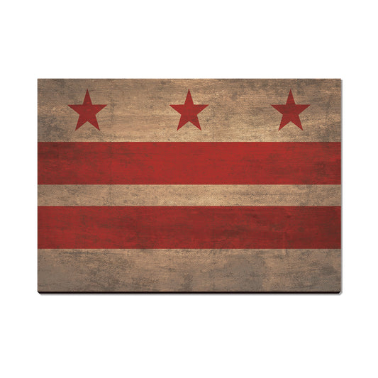 District of Columbia Wood State Flag - Classic Edge