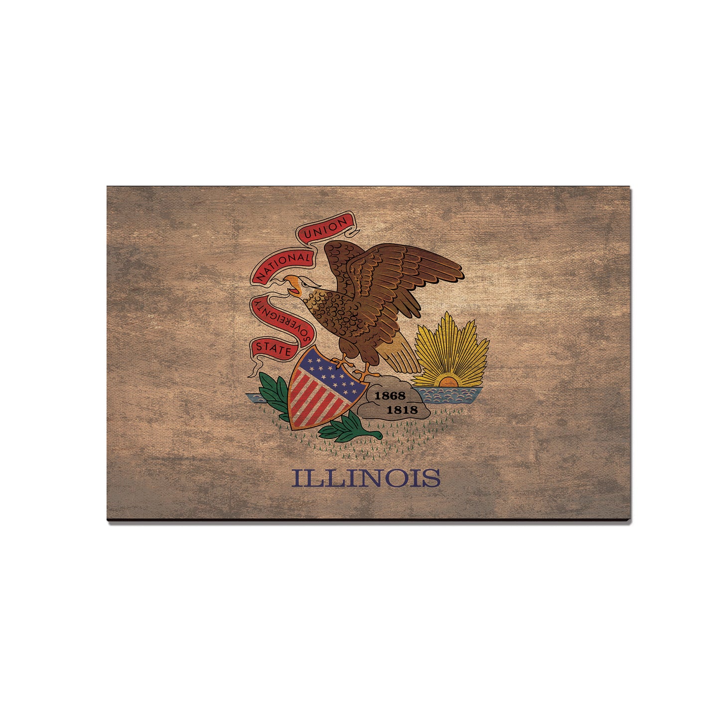 Illinois Wood State Flag - Classic Edge