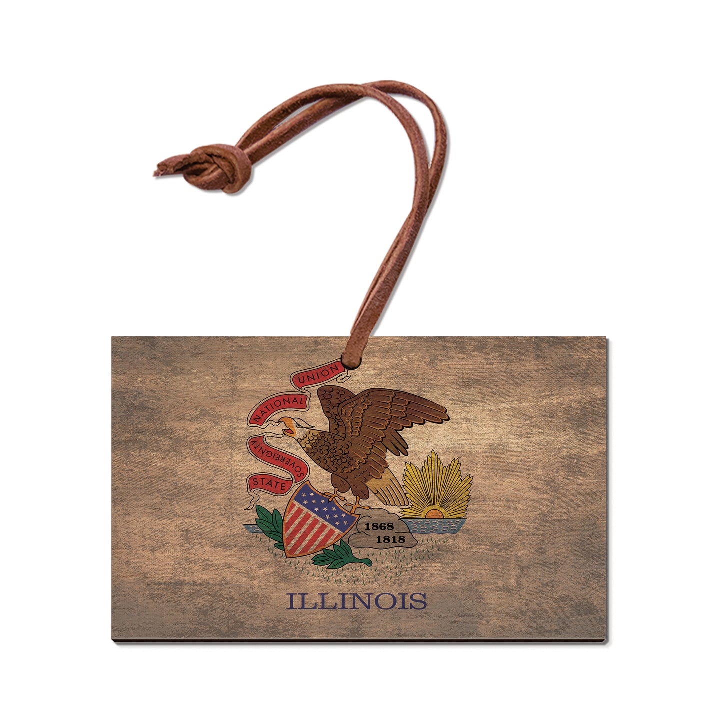 Illinois Wood State Flag - Classic Edge