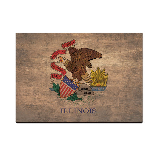 Illinois Wood State Flag - Classic Edge