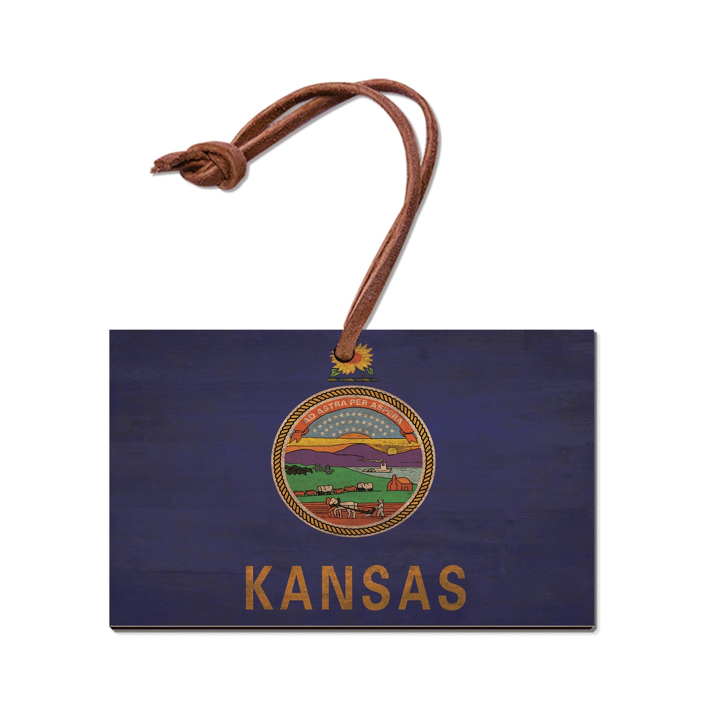Kansas Wood State Flag - Classic Edge