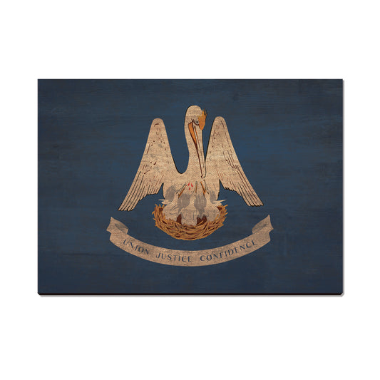 Louisiana Wood State Flag - Classic Edge