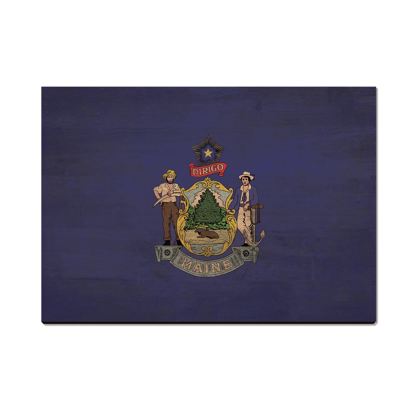 Maine Wood State Flag - Classic Edge