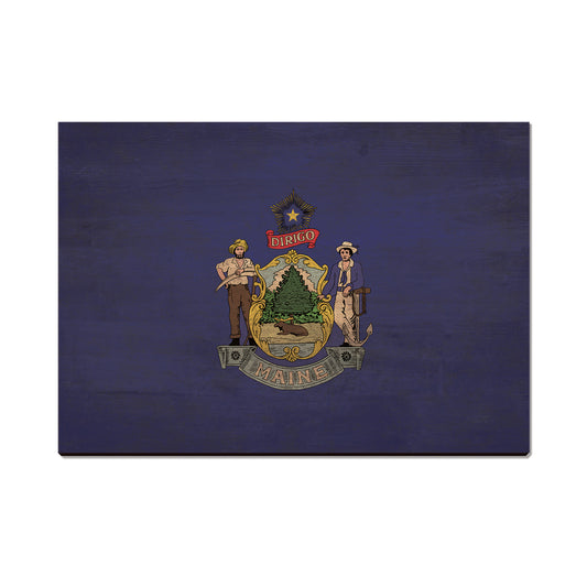 Maine Wood State Flag - Classic Edge