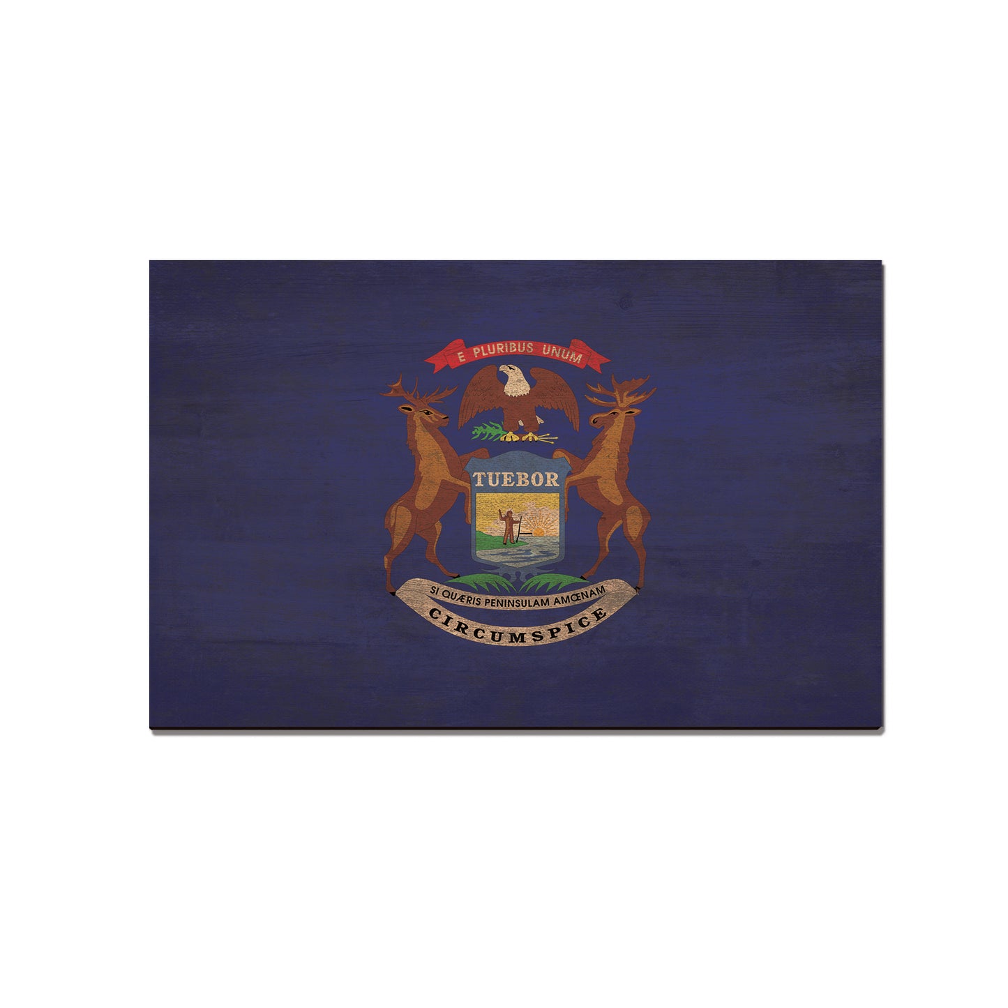 Michigan Wood State Flag - Classic Edge