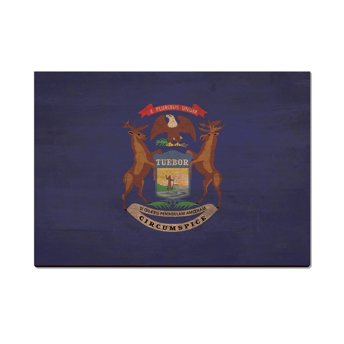 Michigan Wood State Flag - Classic Edge