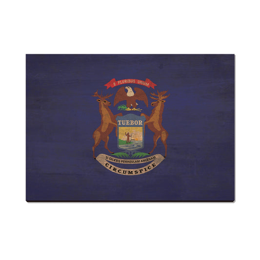 Michigan Wood State Flag - Classic Edge