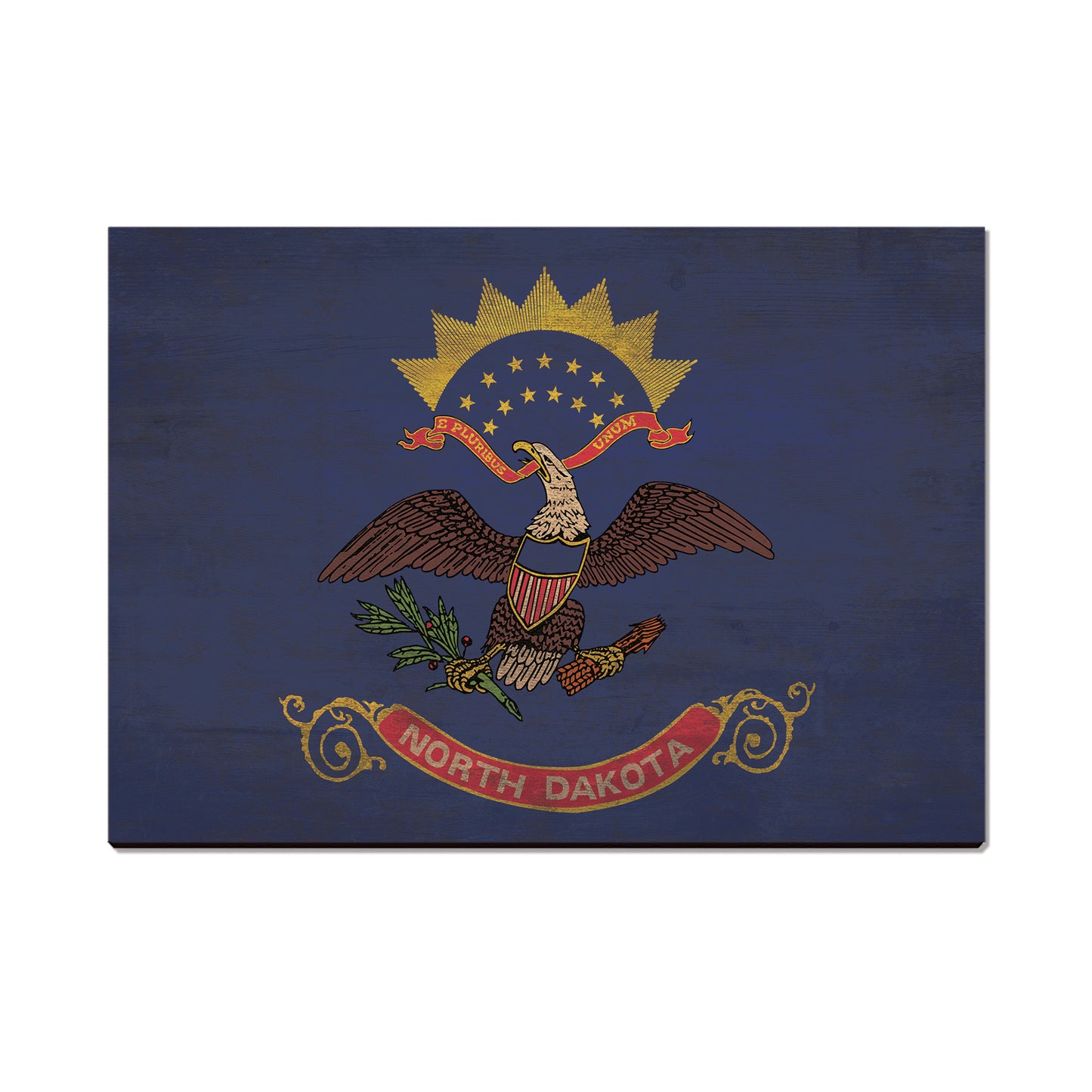 North Dakota Wood State Flag - Classic Edge