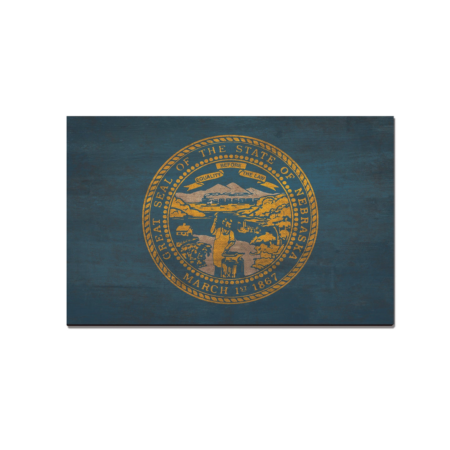 Nebraska Wood State Flag - Classic Edge