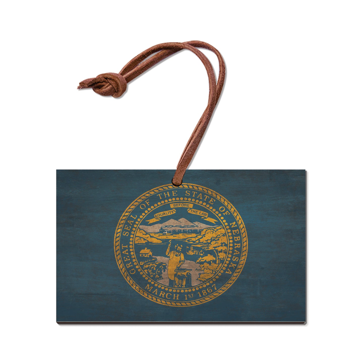 Nebraska Wood State Flag - Classic Edge