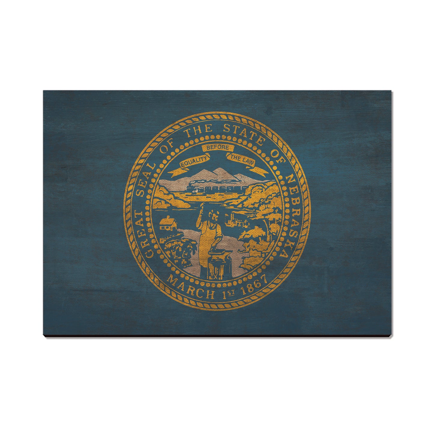 Nebraska Wood State Flag - Classic Edge