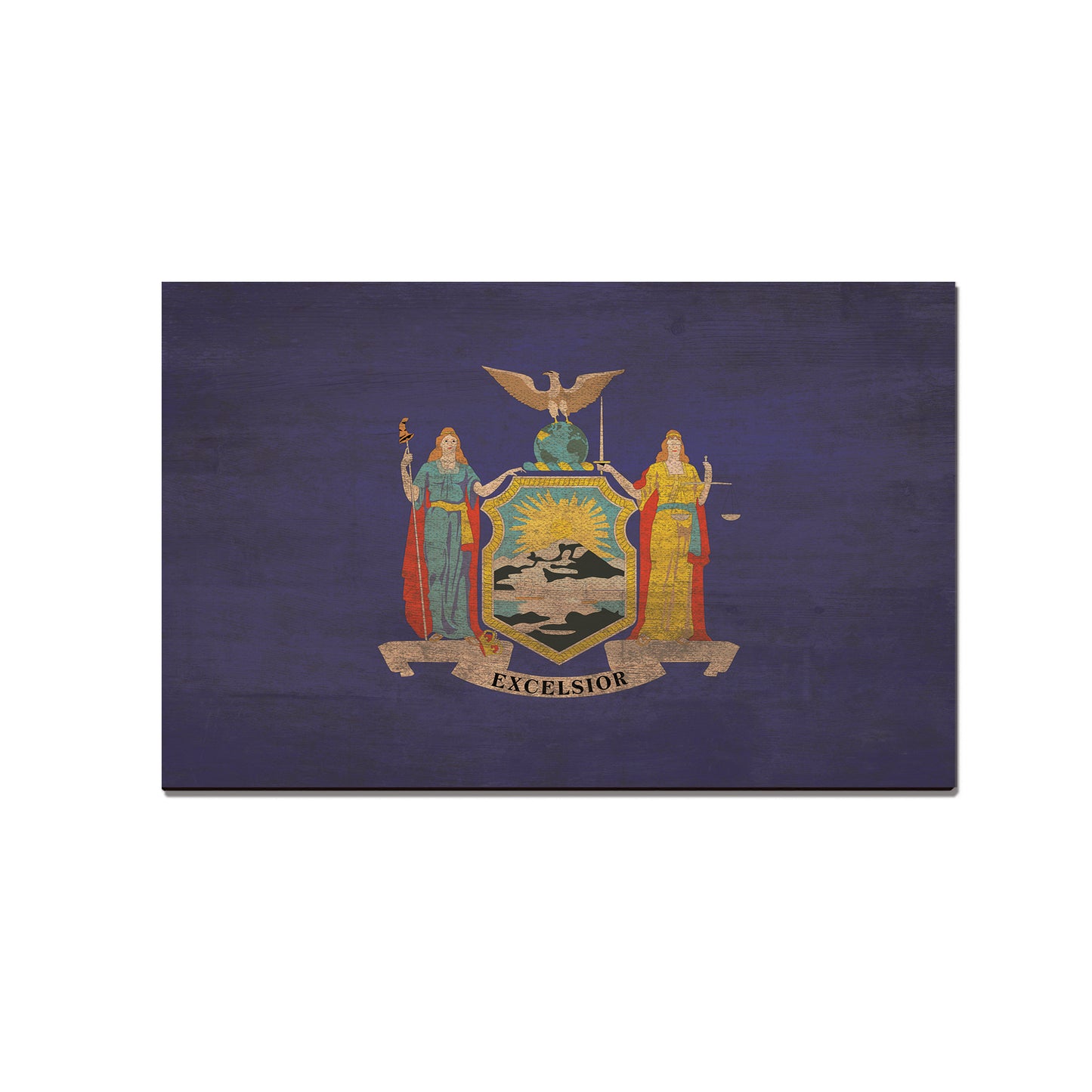 New York Wood State Flag - Classic Edge