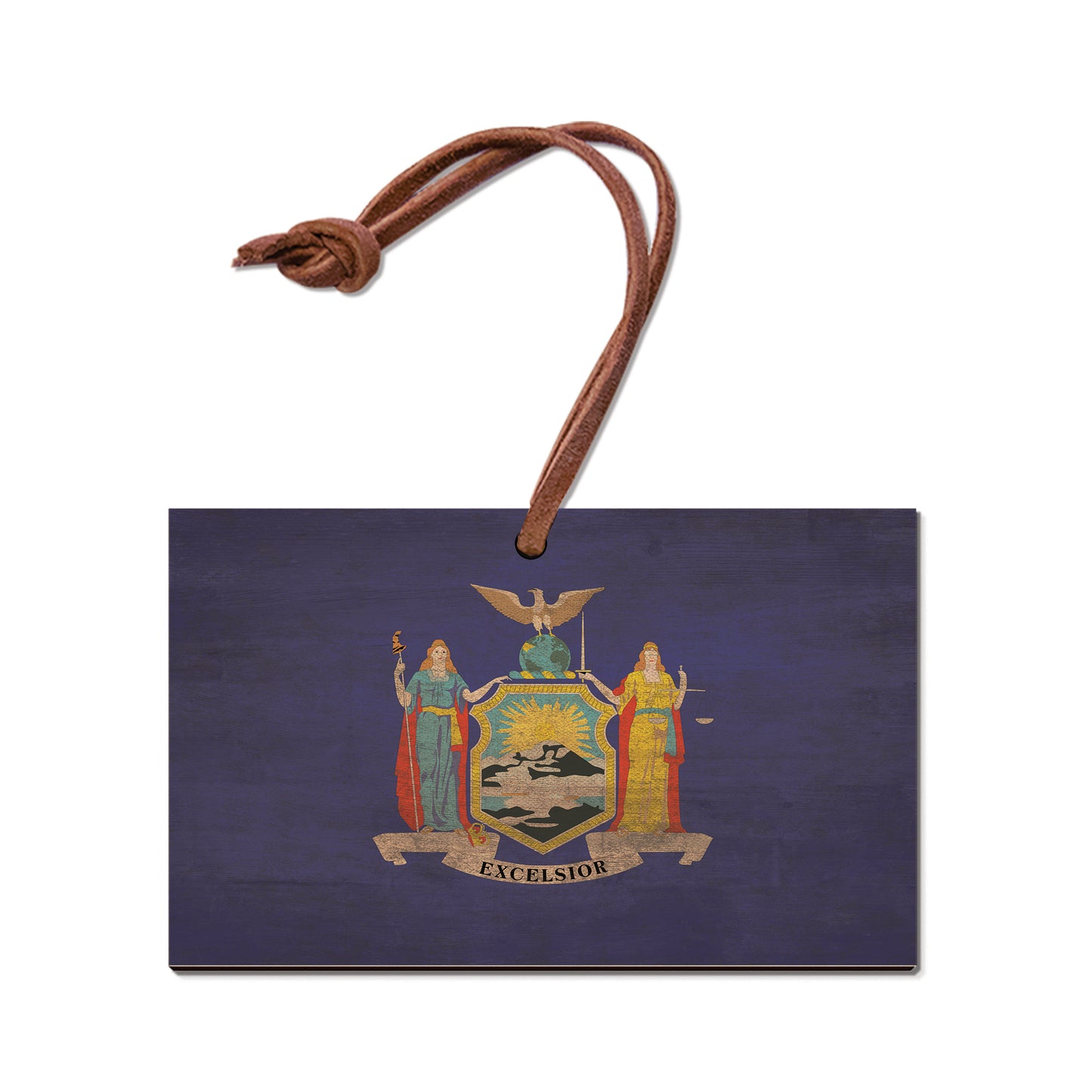 New York Wood State Flag - Classic Edge