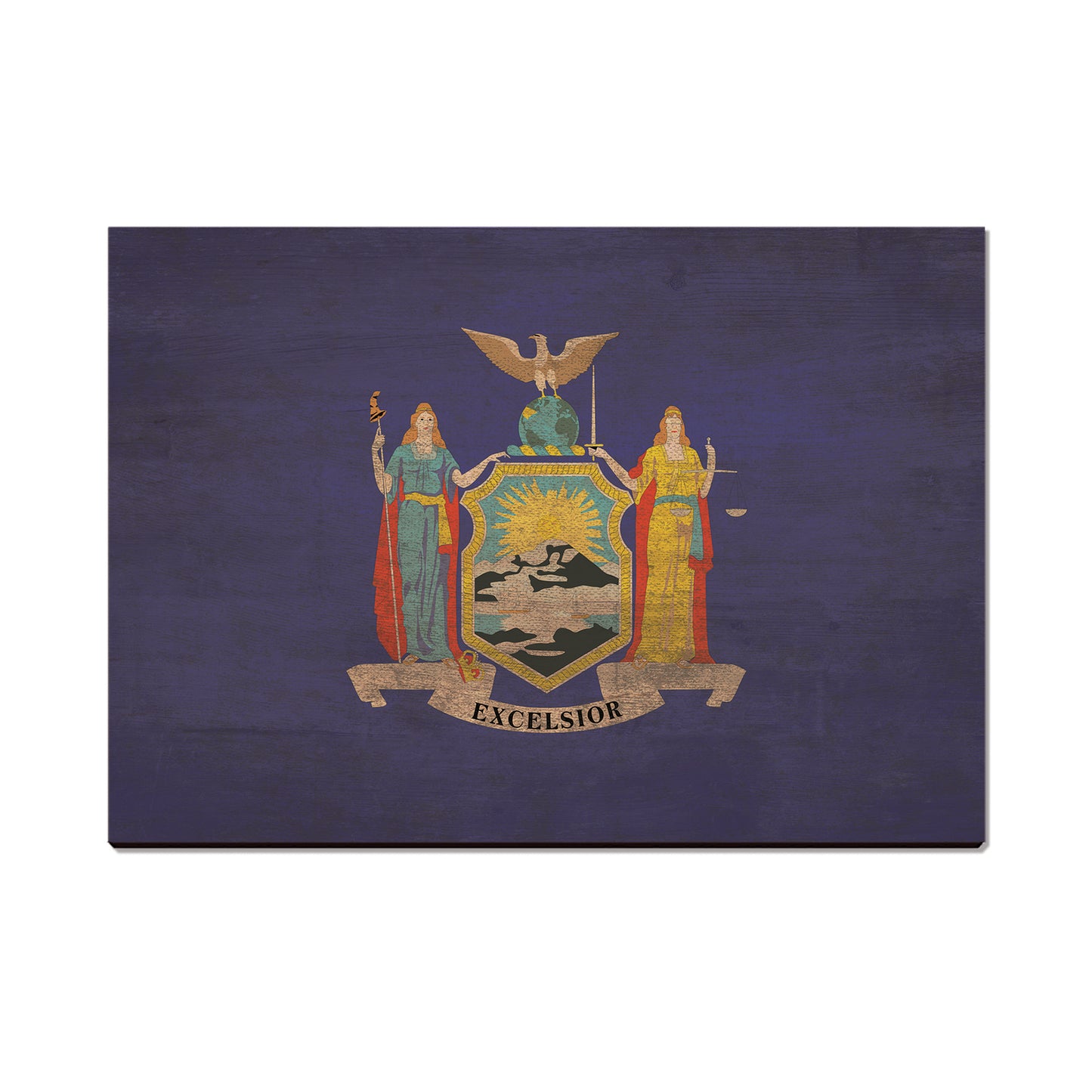 New York Wood State Flag - Classic Edge