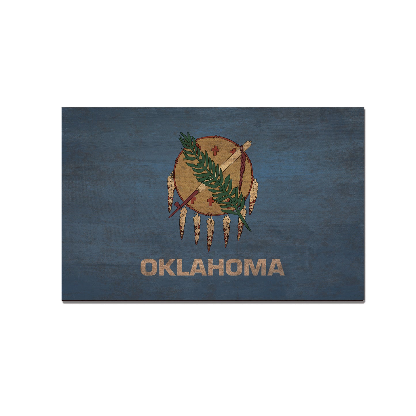 Oklahoma Wood State Flag - Classic Edge