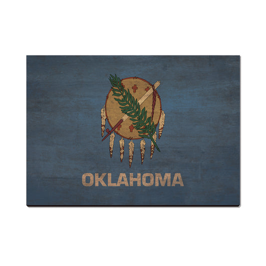 Oklahoma Wood State Flag - Classic Edge