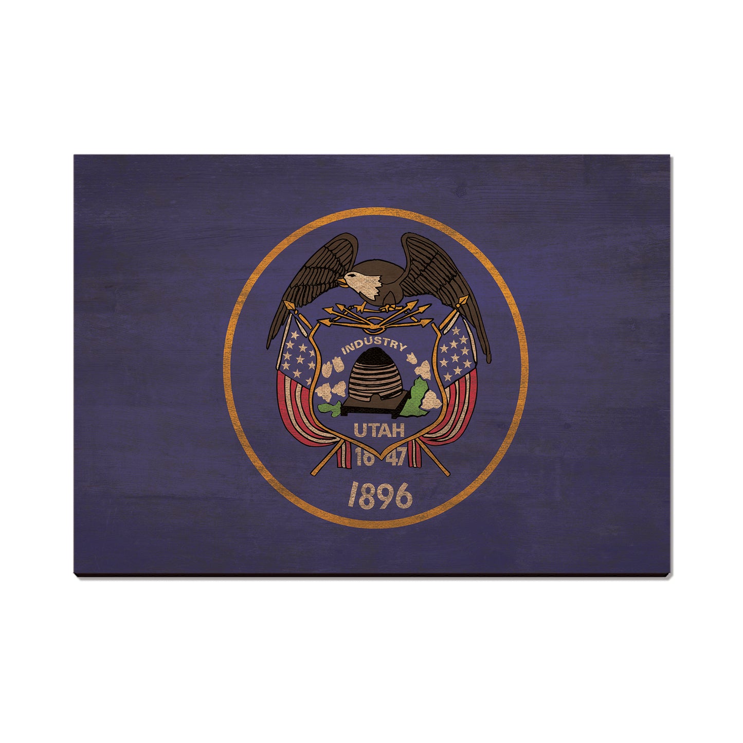 Utah Wood State Flag - Classic Edge