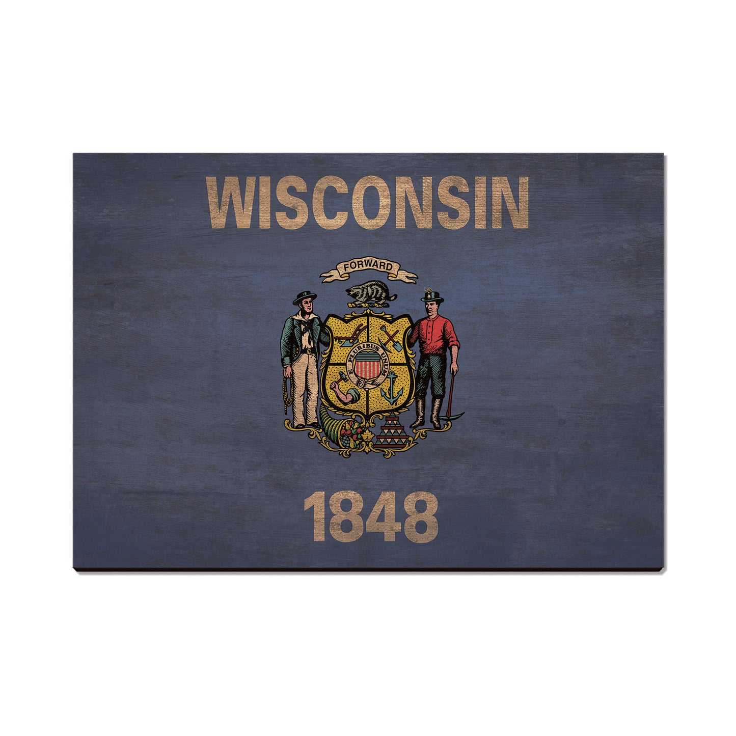 Wisconsin Wood State Flag - Classic Edge
