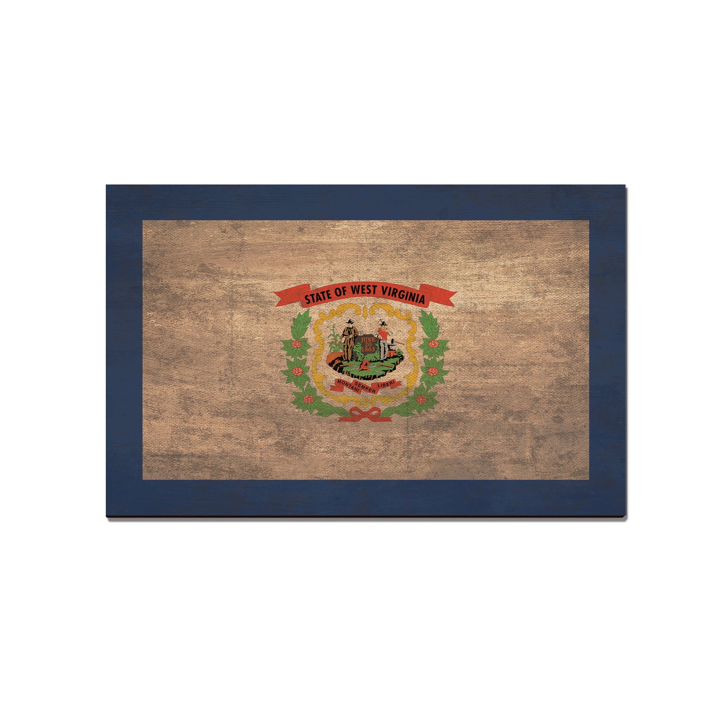 West Virginia Wood State Flag - Classic Edge