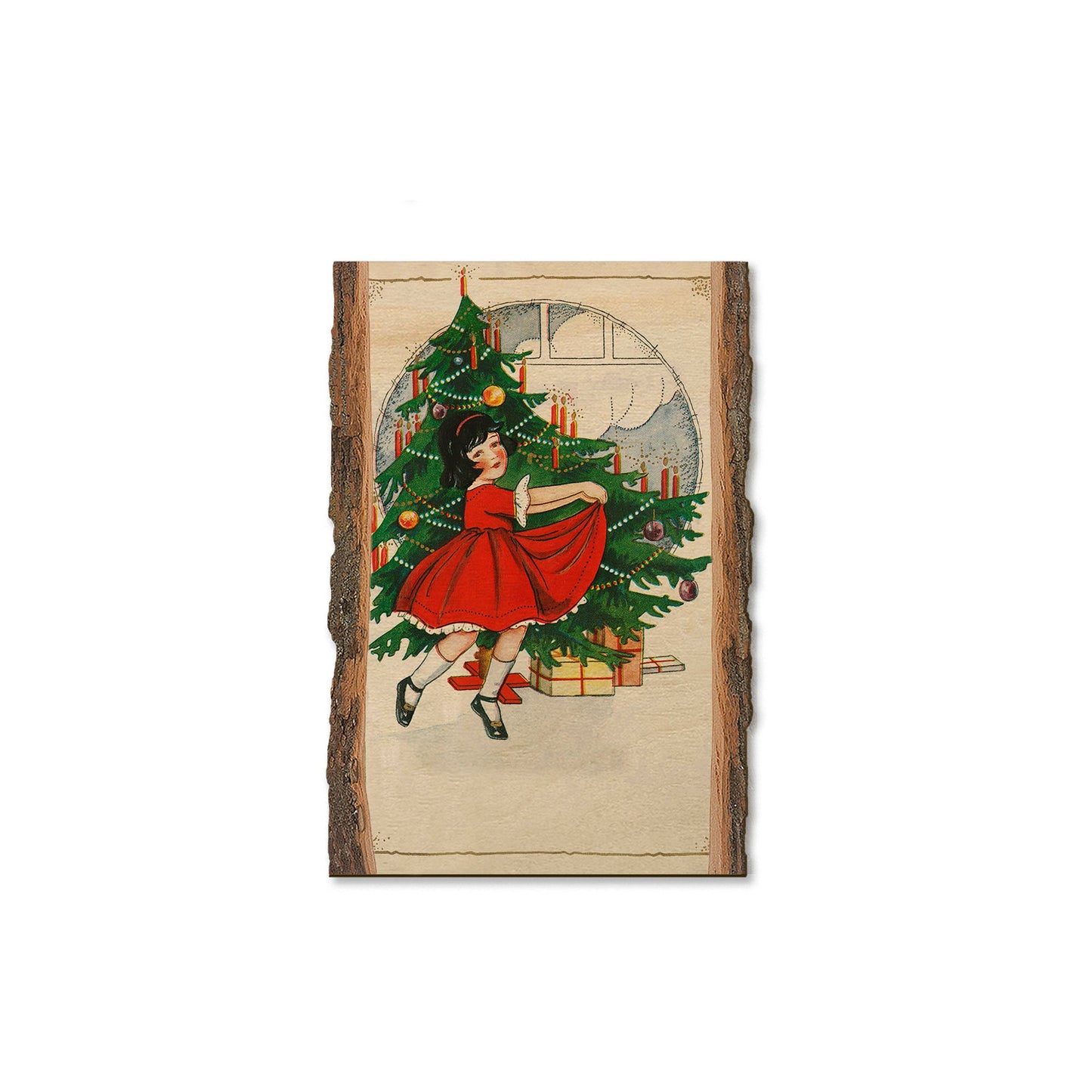 Red Dress and Tree - Holiday - Live Edge
