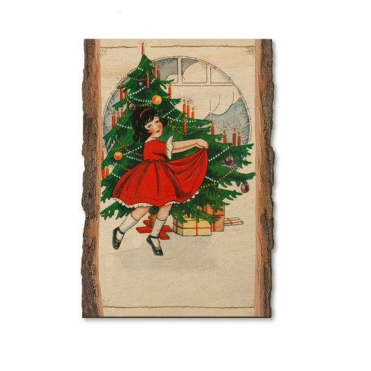 Red Dress and Tree - Holiday - Live Edge