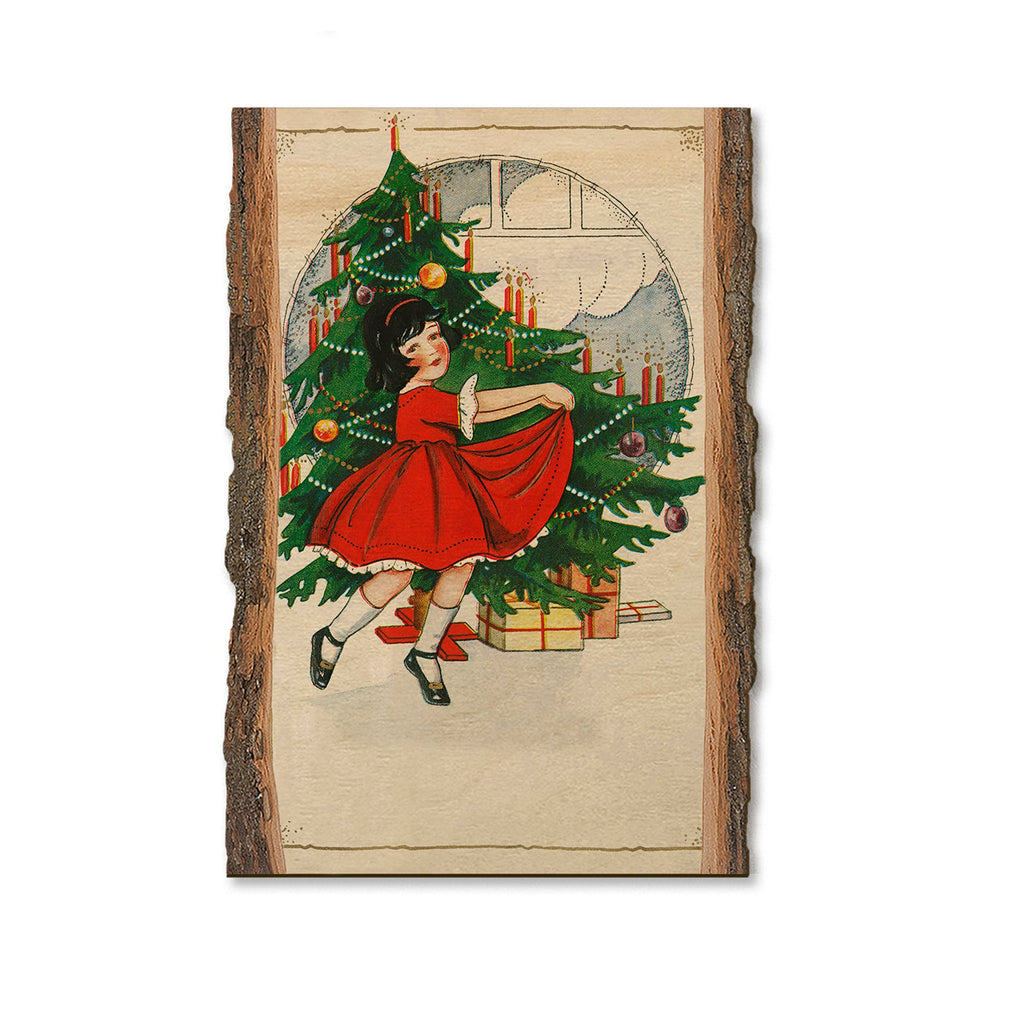 Red Dress and Tree - Holiday - Live Edge