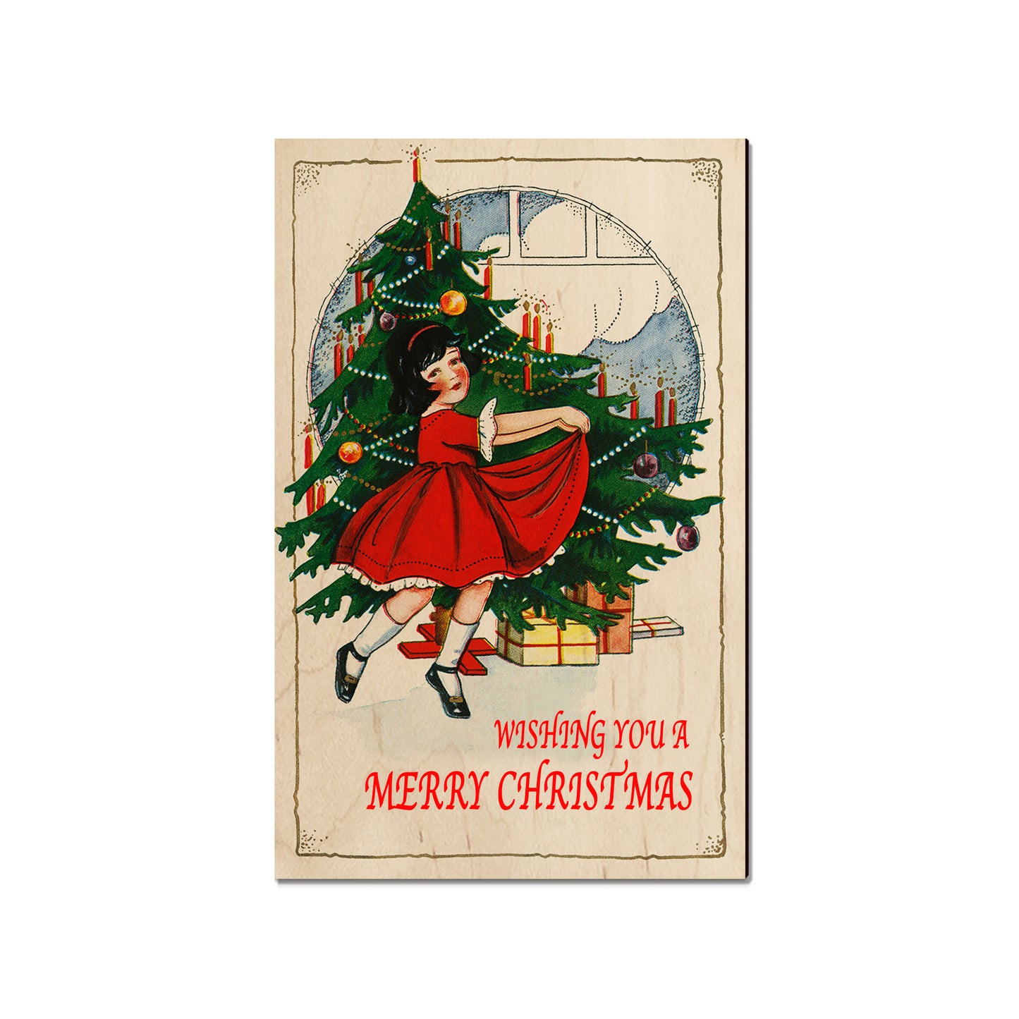 Red Dress and Tree - Holiday - Classic Edge