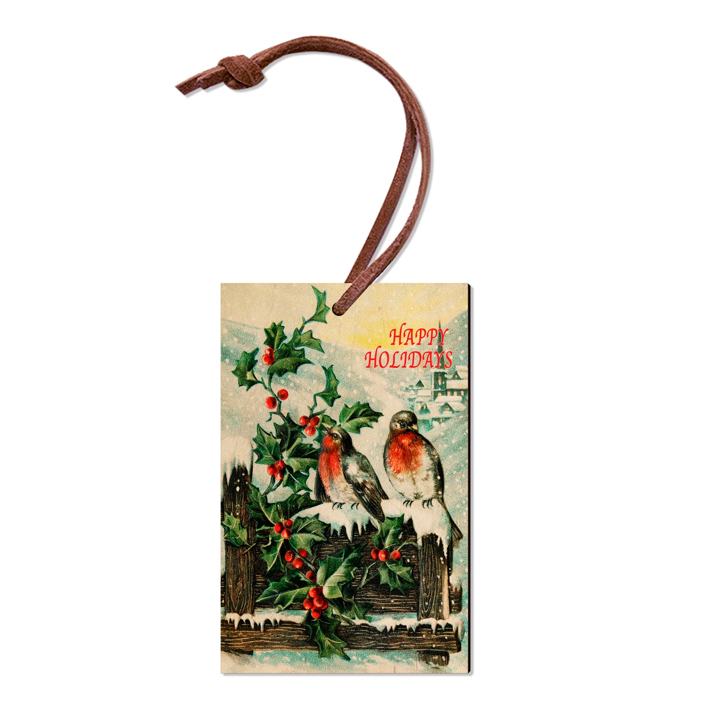 Snowy Fence Birds - Holiday - Classic Edge